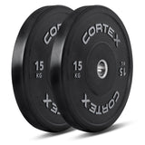 CORTEX Starter 90kg Black Series Bumper Plate V2 Package - Side View