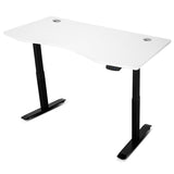 WalkingPad C2 Treadmill + ErgoDesk Automatic Standing Desk 1500mm in White/Black + Cable Management Tray - Top-Down View