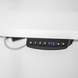 WalkingPad C2 Treadmill + ErgoDesk Automatic Standing Desk 1800mm in White/Black + Cable Management Tray - Close-Up Angle