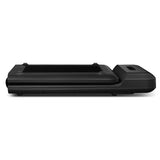 WalkingPad C2 Treadmill + ErgoDesk Automatic Standing Desk 1500mm in Oak/Black + Cable Management Tray - Side View