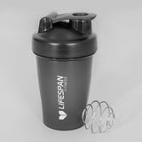 Lifespan Fitness Shaker Bottle 500ml in Black - Front View