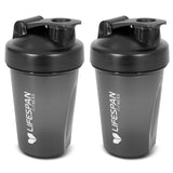 Lifespan Fitness Shaker Bottle 500ml in Black - Rear View