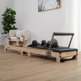 Lifespan Fitness Contour 2 Folding Wood Pilates Reformer Set - Front View