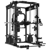 LSG GRK200 10-in-1 Home Gym Station, Power Rack, Smith Machine and Cable Crossover + 90kg Standard Weight Plate Set - Front View