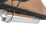 LSG Pacer M5 with Dual Motor Automatic Standing Desk 150cm in Oak/Black and Cable Management - Front View