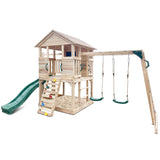 Lifespan Kids Kingston Cubby House with 2.2m Green Slide - Front View