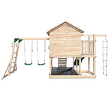 Lifespan Kids Kingston Cubby House with 2.2m Green Slide - 45-Degree Angle