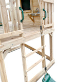 Lifespan Kids Kingston Cubby House with 2.2m Green Slide - Low Angle