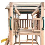 Lifespan Kids Kingston Cubby House with 2.2m Yellow Slide - Rear View