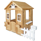 Lifespan Kids Teddy Cubby House in Natural Timber (V2) with Floor - Front View