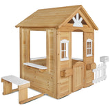 Lifespan Kids Teddy Cubby House in Natural Timber (V2) with Floor - Side View