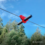 Lifespan Kids Woomera Flying Fox + Red Monkey Swing - Close-Up Angle