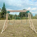 Lifespan Kids Daintree 2-in-1 Monkey Bars & Swing Set - Top-Down View