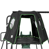Lifespan Kids Pallas Play Tower with Metal Swing Set in Green Slide - Rear View