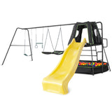 Lifespan Kids Pallas Play Tower with Metal Swing Set in Yellow Slide - Front View