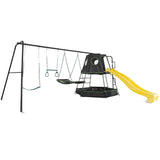 Lifespan Kids Pallas Play Tower with Metal Swing Set in Yellow Slide - Side View
