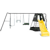 Lifespan Kids Pallas Play Tower with Metal Swing Set in Yellow Slide - Top-Down View