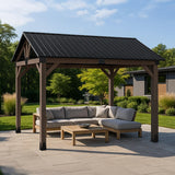 Yardtopia Fremantle 3.6m x 3m Timber & Steel Gable Roof Gazebo - Rear View