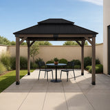 Yardtopia Maryborough 3m x 3m Timber & Steel Double Hip Roof Gazebo - 45-Degree Angle