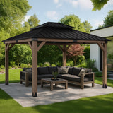 Yardtopia Maryborough 3.6m x 3m Timber & Steel Double Hip Roof Gazebo - 45-Degree Angle