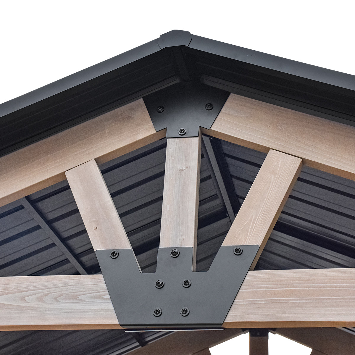 Yardtopia Oslo 2.4m x 1.8m BBQ/Grill Timber & Steel Gable Roof Gazebo