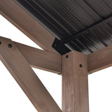 Yardtopia Oslo 2.4m x 1.8m BBQ/Grill Timber & Steel Gable Roof Gazebo - 45-Degree Angle