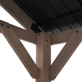 Yardtopia Oslo XL 3.6m x 2.4m BBQ/Grill Timber & Steel Gable Roof Gazebo - Rear View