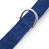 Natural Hemp & Cotton Dog Collar (Ink Blue) - 45-Degree Angle