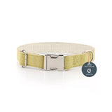 Natural Hemp & Cotton Dog Collar (Grass Green) - Top-Down View