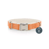 Natural Hemp & Cotton Dog Collar (Orange Burst) - Side View