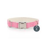 Natural Hemp & Cotton Dog Collar (Pretty Pink) EXTRA SMALL - Side View