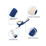 Natural Hemp & Cotton Dog Lead Leash (Ink Blue) - Front View