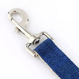 Natural Hemp & Cotton Dog Lead Leash (Ink Blue) - Side View