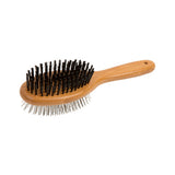 Natural Bamboo Two Sided Brush: Cats & Dogs - Front View