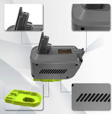 Hygieia Ryobi Converter - Ryobi ONE+ 18V To Dyson V10 Battery Converter / Adapter - Side View