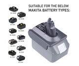 Makita 18V To Dyson V7 & V8  Battery Converter / Adapter - Top-Down View
