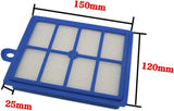 3 X HEPA filters for Electrolux, Volta, Wertheim, Phillips, AEG & Tornado - Front View