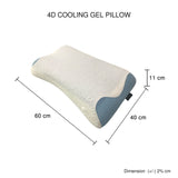 Set of 4X 4D Cooling Gel Technology Memory Foam Removable Outer Cover Hypoallergenic Pillow - Close-Up Angle