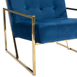 Carman Arm Chair Blue Velvet - Top-Down View