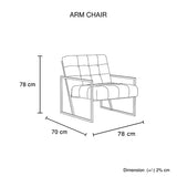 Carman Arm Chair Blue Velvet - 45-Degree Angle