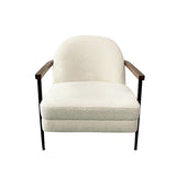 Denmark Arm Chair Polyester Fabric Upholstery Wooden Structure Solid Foam Black Metal Legs - Top-Down View
