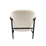 Denmark Arm Chair Polyester Fabric Upholstery Wooden Structure Solid Foam Black Metal Legs - 45-Degree Angle