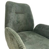 Dining Chair Linen Fabric Upholstered Seat Powder Coated Iron Legs - Front View