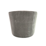 Miami Arm Chair Grey Fabric Upholstery Stripe Design Wooden Structure Rotating Metal Chassis - Top-Down View