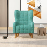 Armchair High back Lounge Accent Chair Designer Printed Fabric with Wooden Leg - Top-Down View