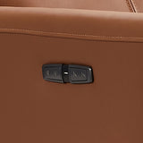 Arm Chair Power Recliner 360 Degree Swiveling Cow Leather USB Charger Metal Legs - Top-Down View