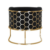 Vinatge Arm Chair Black Velvet - Side View