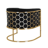 Vinatge Arm Chair Black Velvet - Top-Down View