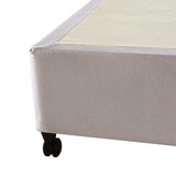 Mattress Base Ensemble Double Size Solid Wooden Slat in Beige with Removable Cover - 45-Degree Angle
