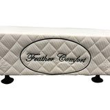 Mattress Base Ensemble King Size Solid Wooden Slat in Beige with Removable Cover - Side View